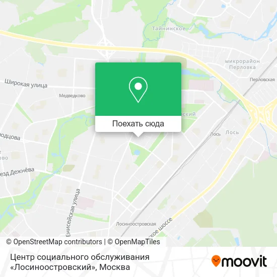 Карта Центр социального обслуживания «Лосиноостровский»