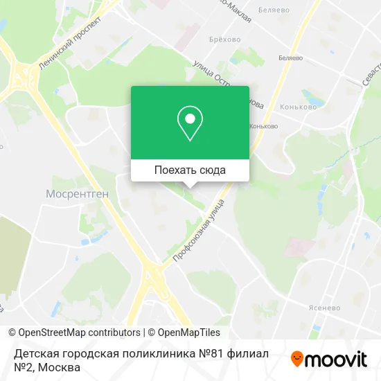 Карта Детская городская поликлиника №81 филиал №2