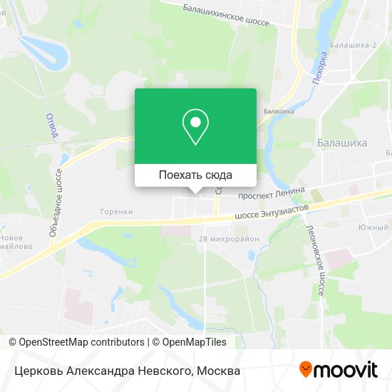 Карта Церковь Александра Невского