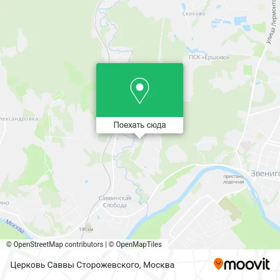 Карта Церковь Саввы Сторожевского
