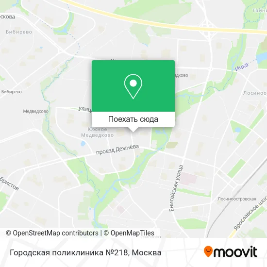 Карта Городская поликлиника №218