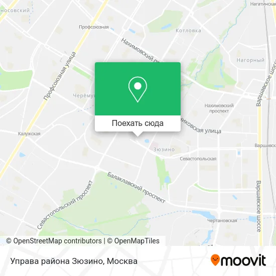 Карта Управа района Зюзино