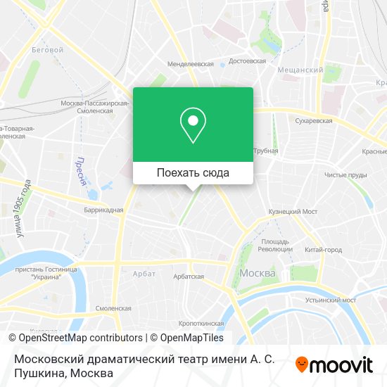 Карта Московский драматический театр имени А. С. Пушкина