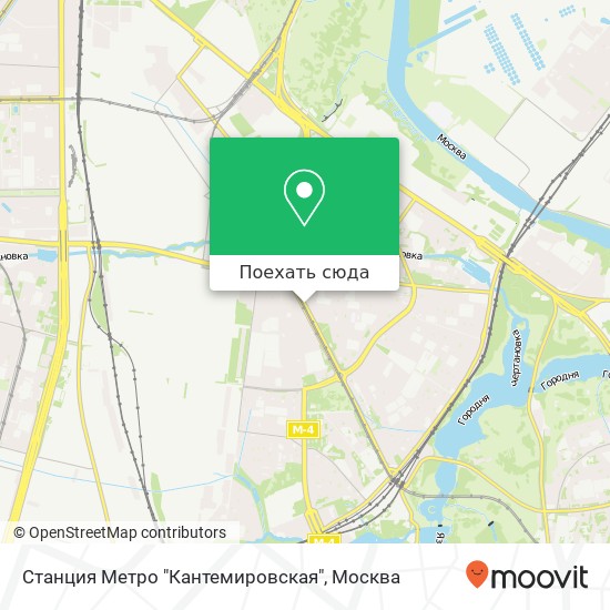 Карта Станция Метро "Кантемировская"