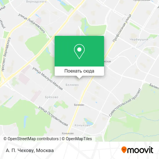 Карта А. П. Чехову