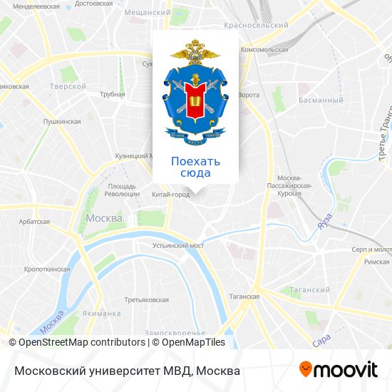 Карта Московский университет МВД