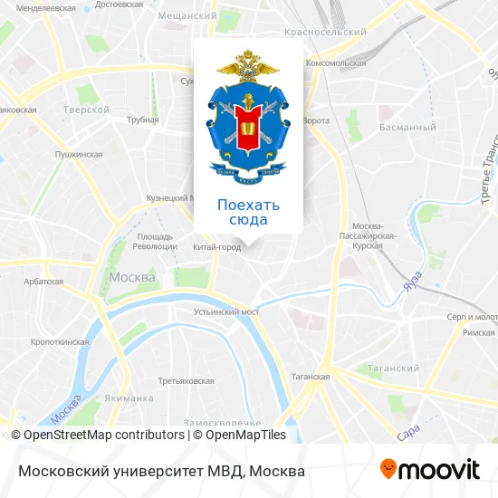 Карта Московский университет МВД