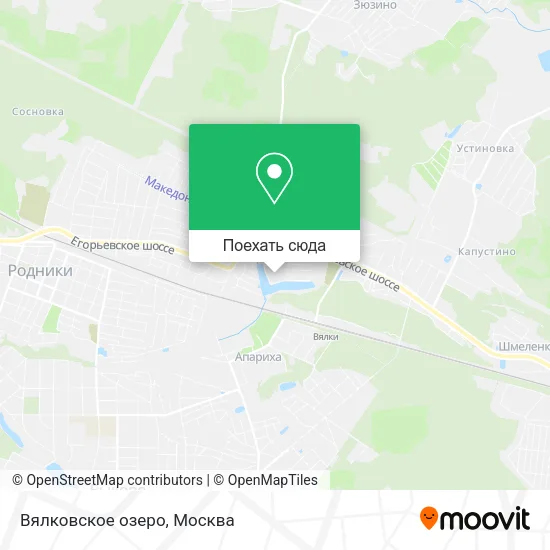Карта Вялковское озеро