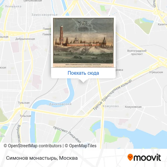 Карта Симонов монастырь