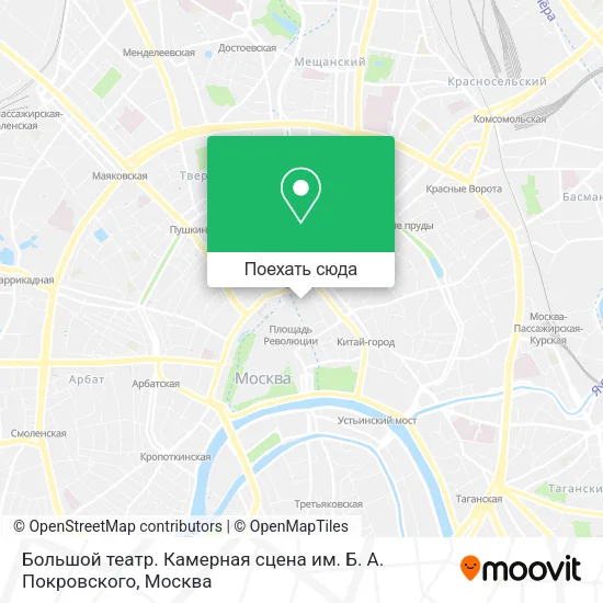 Карта Большой театр. Камерная сцена им. Б. А. Покровского