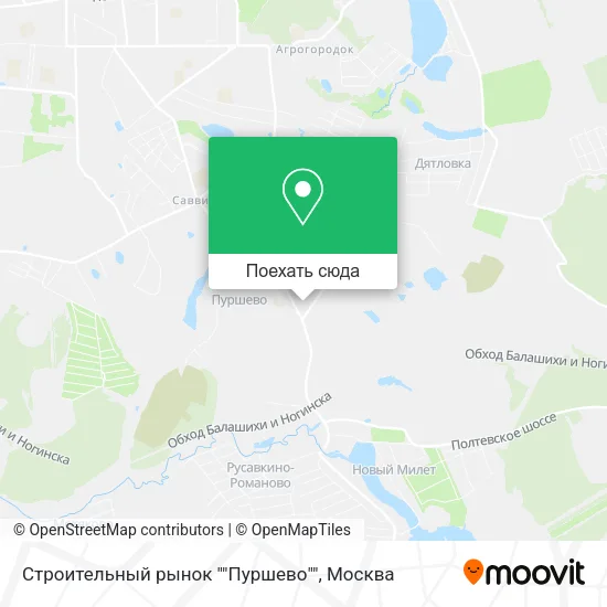 Карта Строительный рынок ""Пуршево""