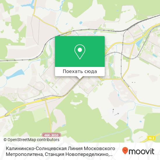 Карта Калининско-Солнцевская Линия Московского Метрополитена, Станция Новопеределкино