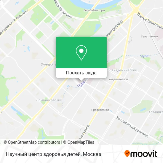 Карта Научный центр здоровья детей
