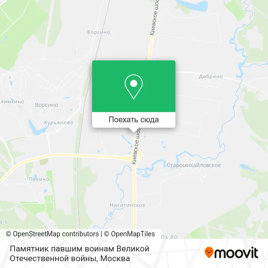 Карта Памятник павшим воинам Великой Отечественной войны