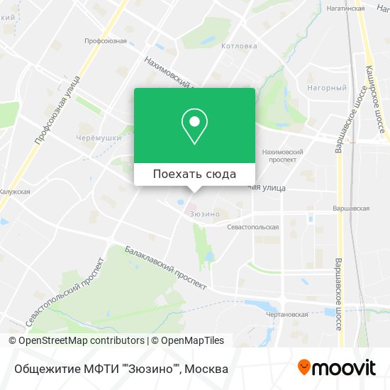 Карта Общежитие МФТИ ""Зюзино""