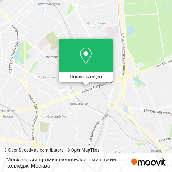 Карта Московский промышленно-экономический колледж