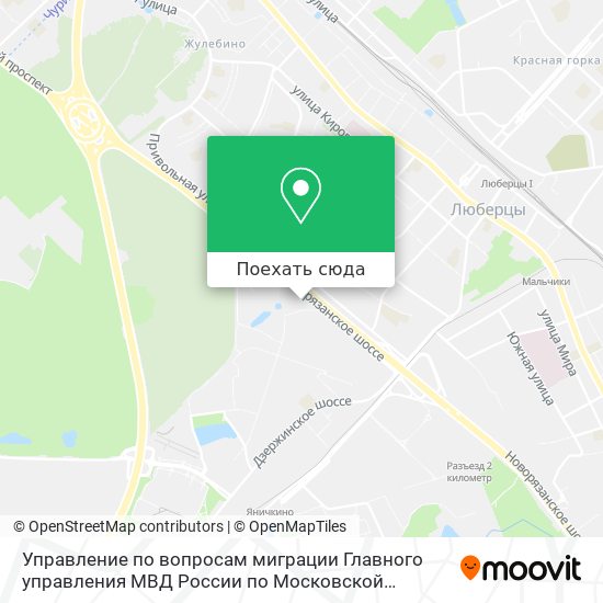 Карта Управление по вопросам миграции Главного управления МВД России по Московской области