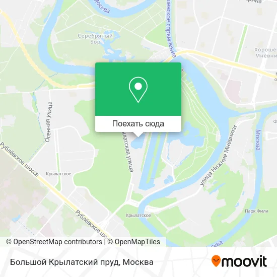 Карта Большой Крылатский пруд