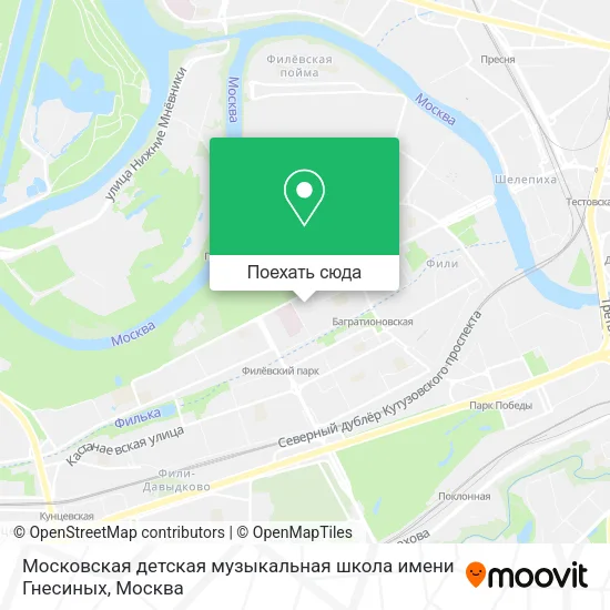 Карта Московская детская музыкальная школа имени Гнесиных