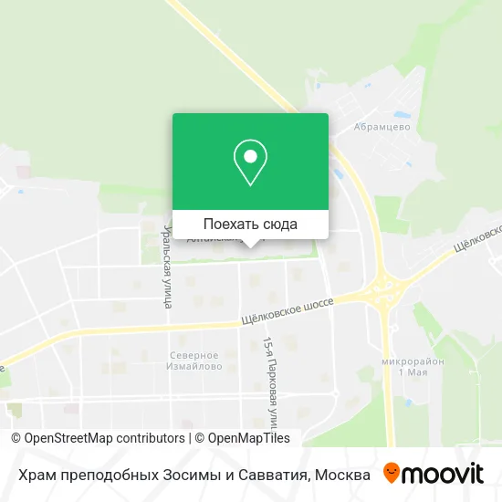 Карта Храм преподобных Зосимы и Савватия