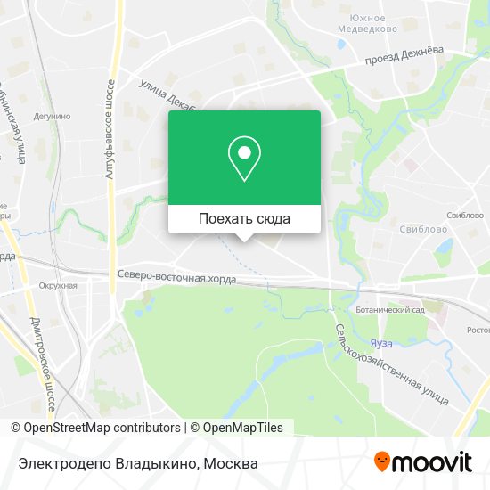 Карта Электродепо Владыкино
