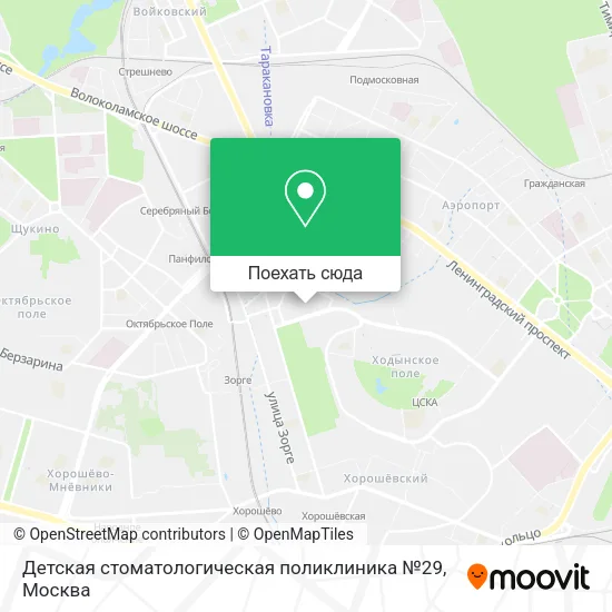 Карта Детская стоматологическая поликлиника №29