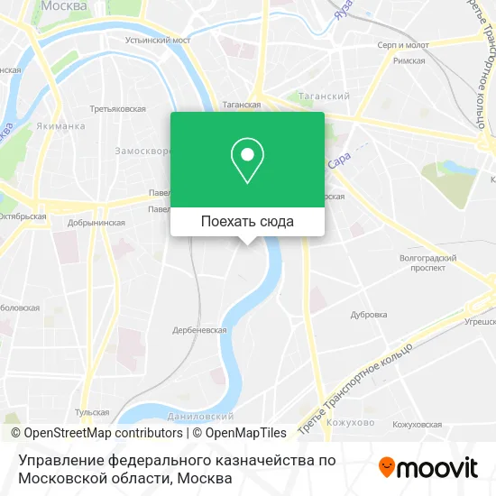 Карта Управление федерального казначейства по Московской области