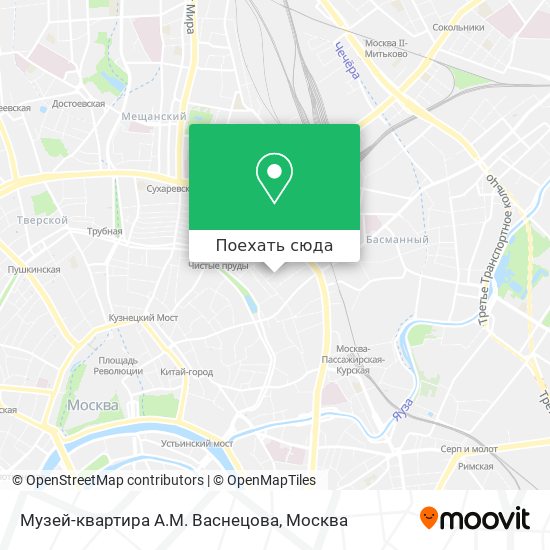 Карта Музей-квартира А.М. Васнецова