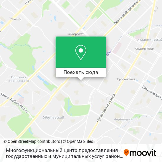 Карта Многофункциональный центр предоставления государственных и муниципальных услуг района Ломоносовский