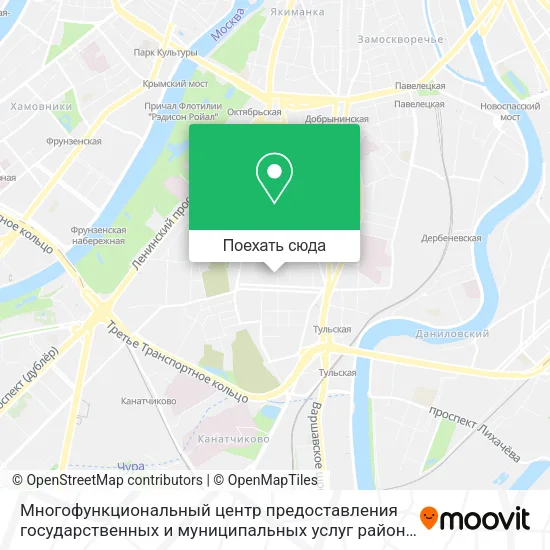 Карта Многофункциональный центр предоставления государственных и муниципальных услуг района Даниловский