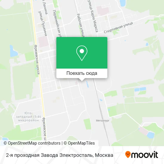 Карта 2-я проходная Завода Электросталь