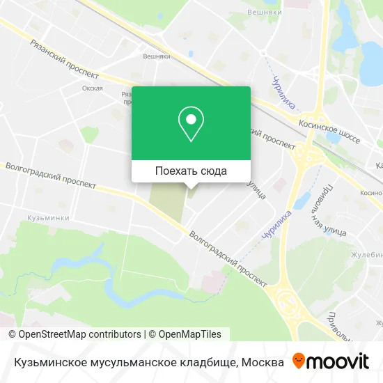 Карта Кузьминское мусульманское кладбище