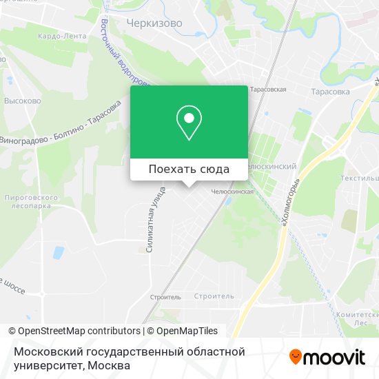 Карта Московский государственный областной университет