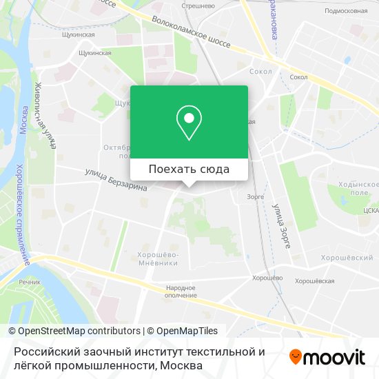 Карта Российский заочный институт текстильной и лёгкой промышленности
