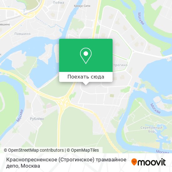 Карта Краснопресненское (Строгинское) трамвайное депо