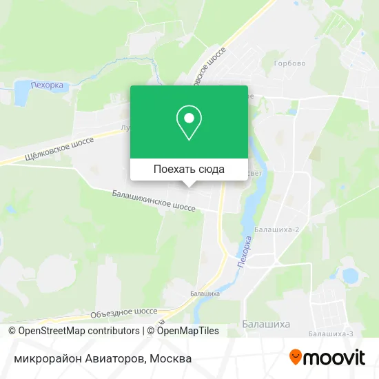 Карта микрорайон Авиаторов