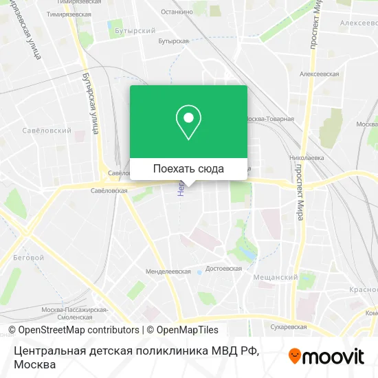 Карта Центральная детская поликлиника МВД РФ