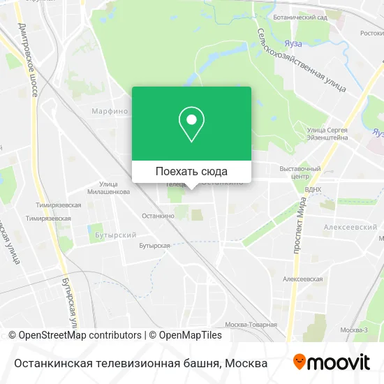 Карта Останкинская телевизионная башня
