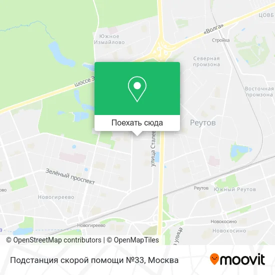 Карта Подстанция скорой помощи №33