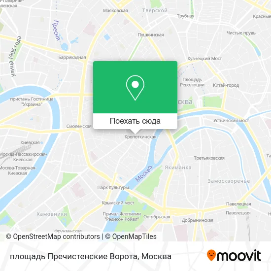 Карта площадь Пречистенские Ворота
