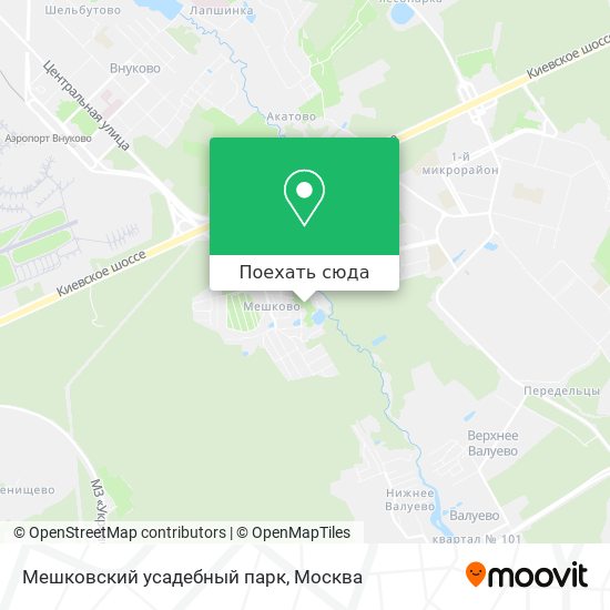Карта Мешковский усадебный парк
