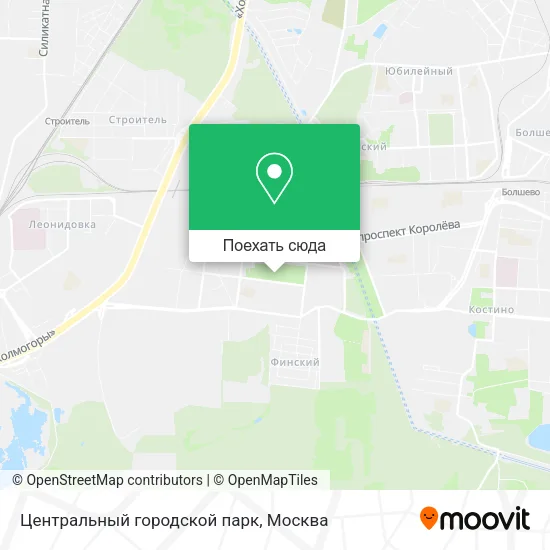 Карта Центральный городской парк
