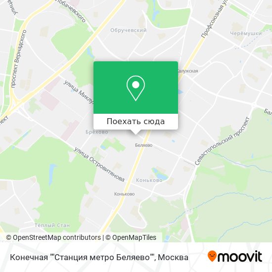 Карта Конечная ""Станция метро Беляево""