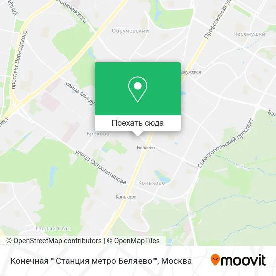 Карта Конечная ""Станция метро Беляево""