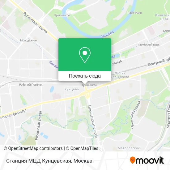 Карта Станция МЦД Кунцевская