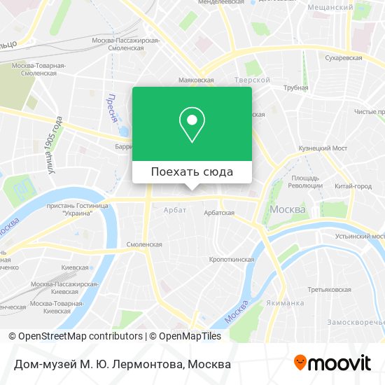 Карта Дом-музей М. Ю. Лермонтова