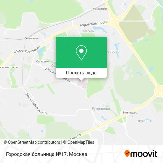 Карта Городская больница №17