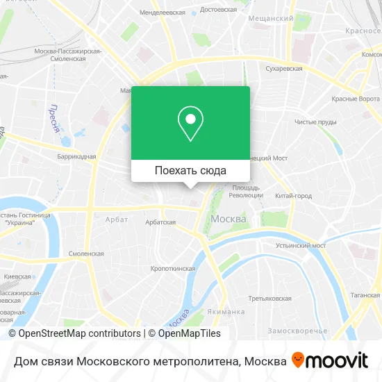 Карта Дом связи Московского метрополитена