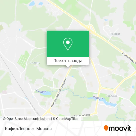 Карта Кафе «Лесное»