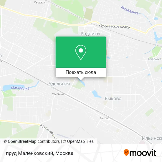 Карта пруд Маленковский